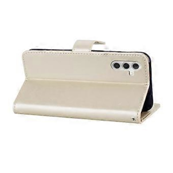 Til Samsung Galaxy S24 FE Wallet Case Ugle Blomst Præget Rhinestone Læder Cover Style D