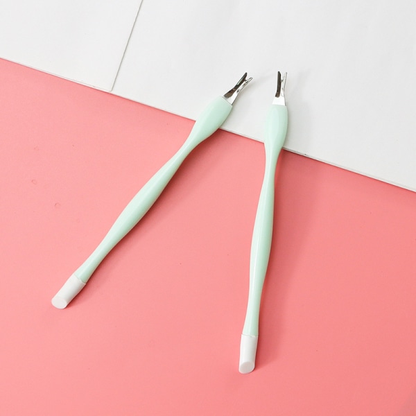 Cuticle Fork, 10 Cuticle Cutters, Grønne dobbeltendede neglebånd til