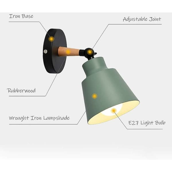 Moderne Skandinavisk Design Væglampe i træ og