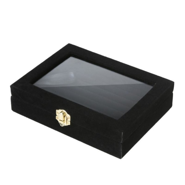 Fløjls Smykkeskrin Smykke Organizer sort