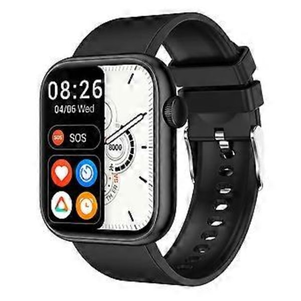 Smartwatch med iltmåling i blodet, Bluetooth-opkald, smart armbånd, sports- og sundhedsstyringsur, fitness tracker Black