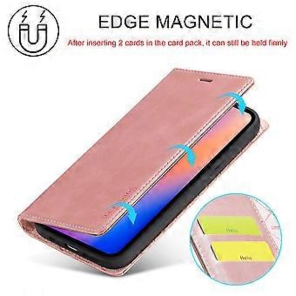 LC.IMEEKE Magnetiskt PU + TPU-fodral för iPhone 13 Pro Rose Gold