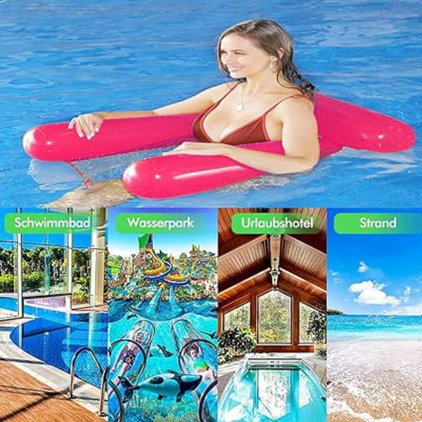 Flytande hängmatta pool uppblåsbar hängmatta multifunktionell 4-i-1 flytande