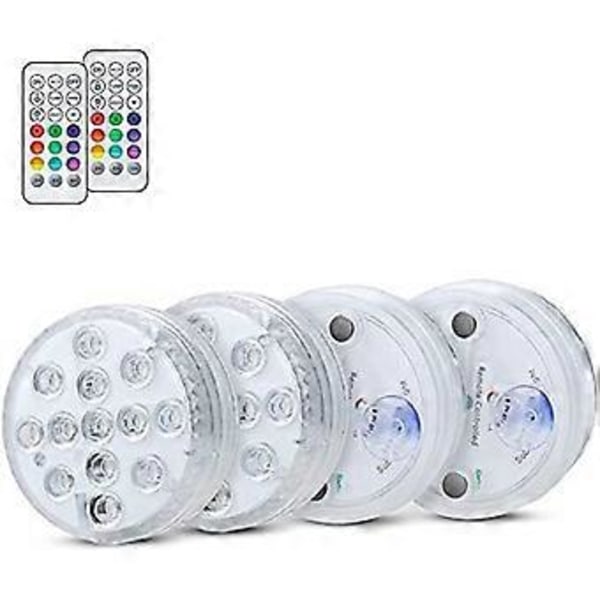 Undervattenslampa, LED Undervattensbelysning Poolbelysning Magnetisk Vattentät Lampa med Fjärrkontroll, IP68, 13 LEDs Färgskiftande LED Undervattens