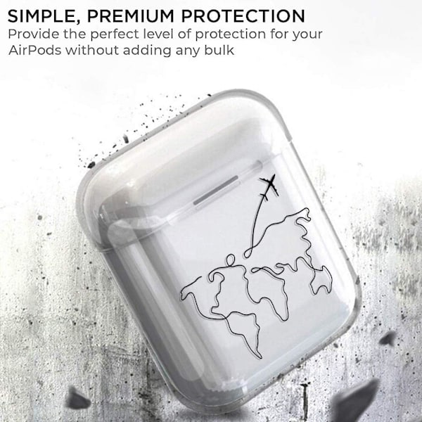 Transparent Hårt Skal Kompatibelt för AirPods 1 & 2 Ultratunt Skal
