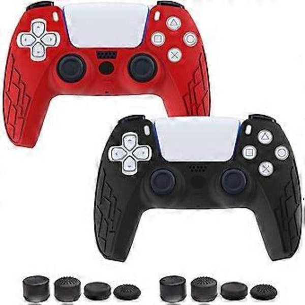 PS5-ohjaimen silikonisuojus, pehmeä liukumaton kumikotelo ja 8 kpl 13 No Buttons