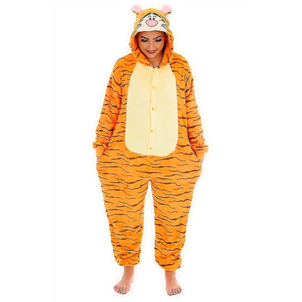 Unisex Onesie Kostyme Karneval Hettegensere Pyjamas Winnie the Pooh Figurer Z.kids S95 (for 110-120cm høyde). Hoppende tiger