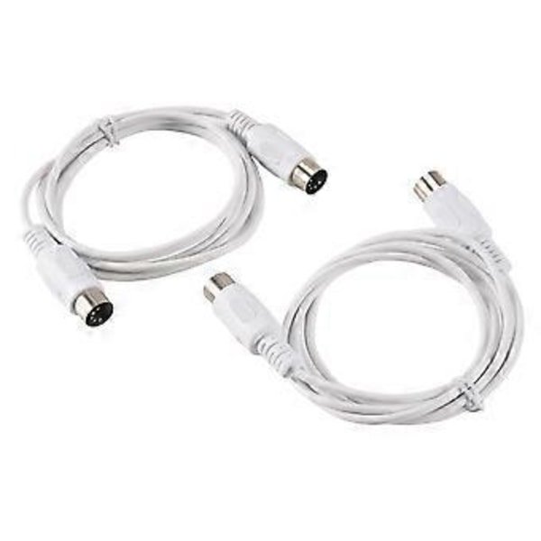2 st MIDI Förlängningskabel 5-Pin Hane till 5-Pin Hane Elektrisk Piano Keyboard Instrument PC Kabel, 1.5M