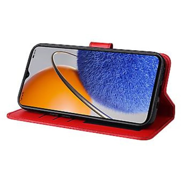 Solros Läder Telefonfodral För Huawei nova Y61 Red