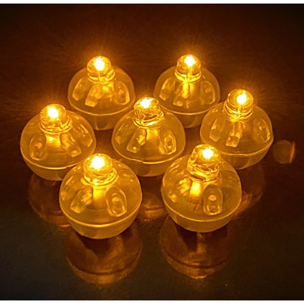50 stk, gule mini LED-lys, balloner, hvide LED-ballonli