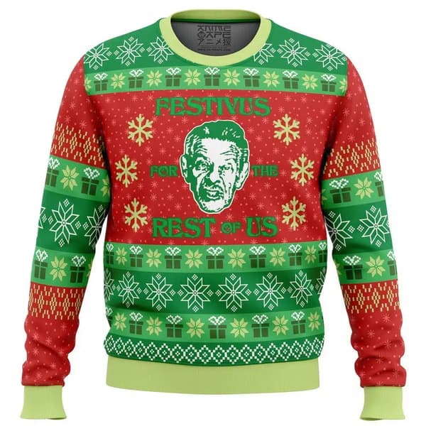 Julesweater, 3D Digital Print Crewneck Pullover - K31 - Størrelse L L