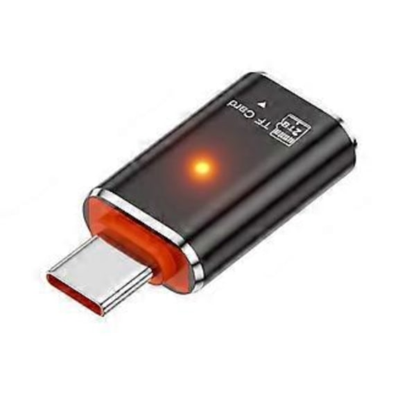 USB Typ C till MicroSD TFs Kort Kamera Läsar OTG Adapter Kabel för Telefoner Surfplattor PC Svart Black
