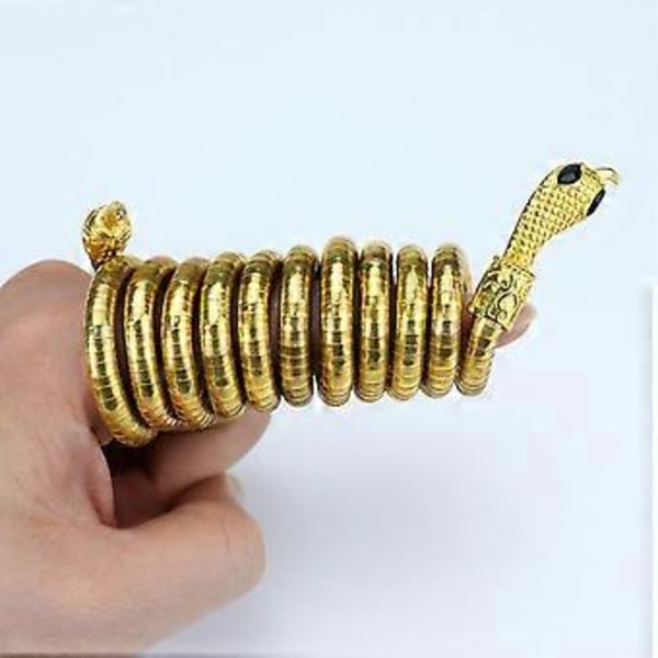 Punk Ormhalsband Unikt Böjbart Ormarmband Flexibelt Flerlagers Metall Ormhalsband Armband Smycken för Kvinnor Gold cobra 3