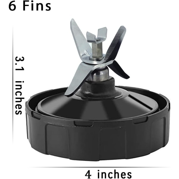 Blender-reservedeler, 6-finners Ninja Smoothie Blender-blad, passer til Ninja Blender-kopp, ekstraktorbunnblad Auto