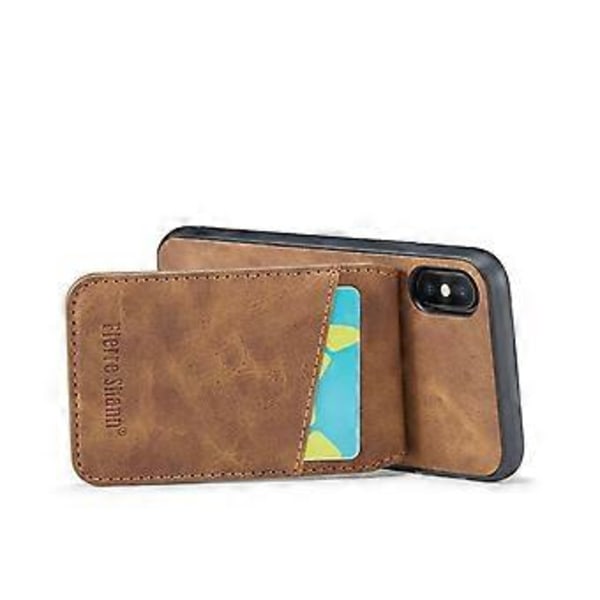 Crazy Horse PU -kotelo iPhone XR:lle Brown