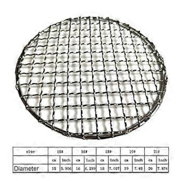 Camping Grillrist Mesh Pad Rustfritt Stål Matlaging Grillnett Mesh Rack Piknik BBQ Brett Liner Grillovn Rack 16.5cm 16.5cm