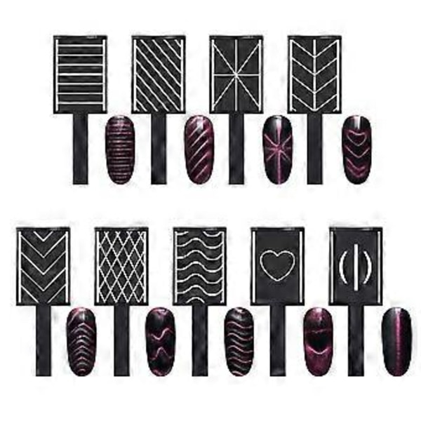 Magnetplatta Trollstav Nagelkonstverktyg för DIY Magisk 3d Magnetisk Polish Kattögon Välj 11st/set
