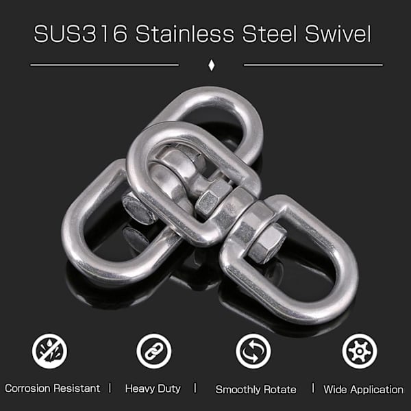 Swivel rostfritt öga ring stål hängande swivels öga krok dubbel E