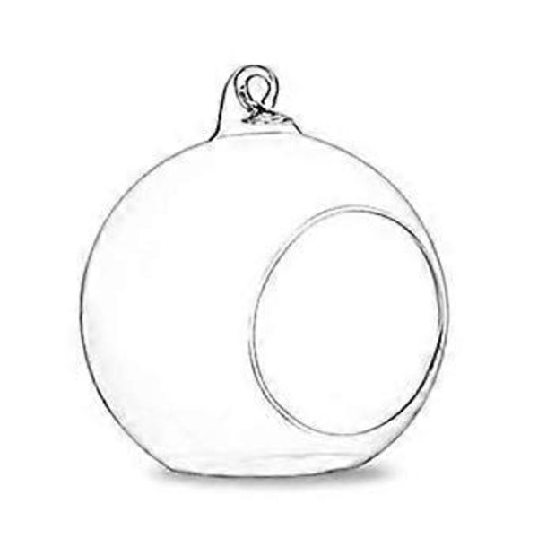 Riippuva lasiterraario Globe, teekynttilänpidike, mehikasvien maljakko, ripustin kotiin, häihin, juhliin, sisä- ja ulkokoristeluun 10 cm 10CM