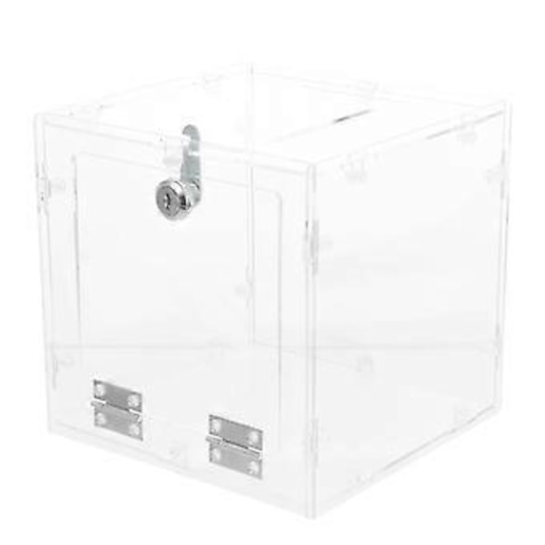 Klar Akryl Display Donation Box Röstningslåda Biljettförslag Behållare