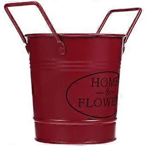 Mini Rund Blomkruka Växt Hink Heminredning Hink Metallhink med Handtag