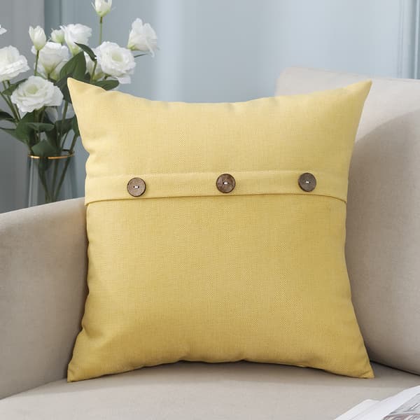 1 st dekorativt kuddfodral 45x45cm för hem vardagsrum sovrum soffa stol (gul)