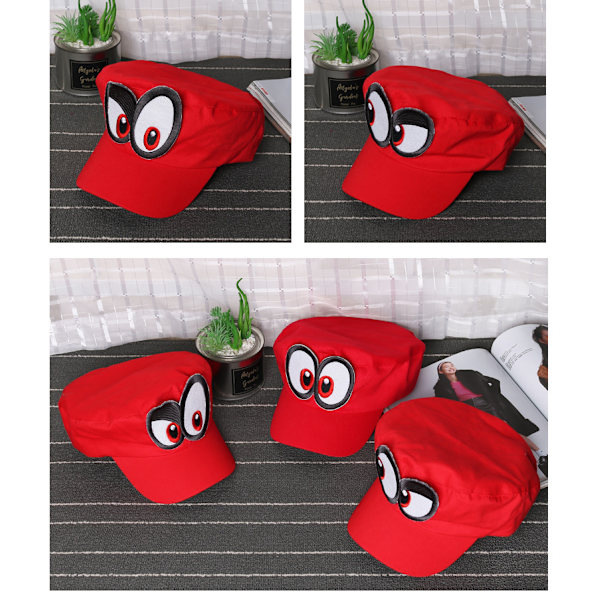 Super Odyssey Rød Hat 3D Hævede Øjne Hat, Fashionable Sjov Vogn