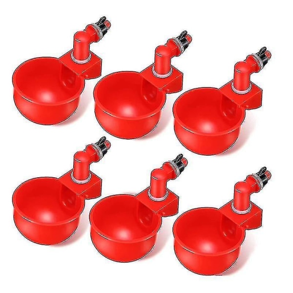 6/12 st automatiska fjäderfä drickskålar kompatibla kyckling anka plast kyckling drickskopp fjäderfä vatten dispenser.12 st. Röd