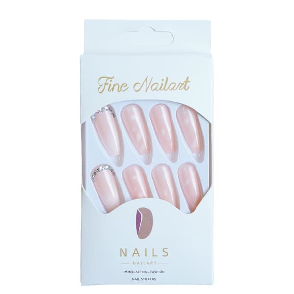 Marmorimitation Lösnaglar, Bärbara Naglar, Nagelkonst, 24-pack