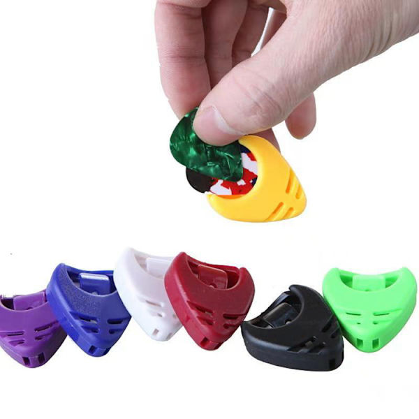 Guitar Plectrum Holdere - 10 Guitar Plectrum Etuier, Fjederbelastet