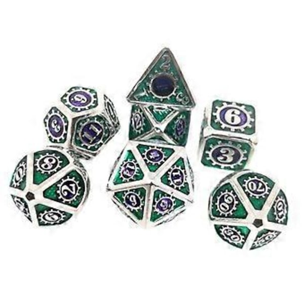 7 stk./pakke Polyhedral Zinklegering til Drageskæl DnD RPG Brætspil Terninger (21) 21
