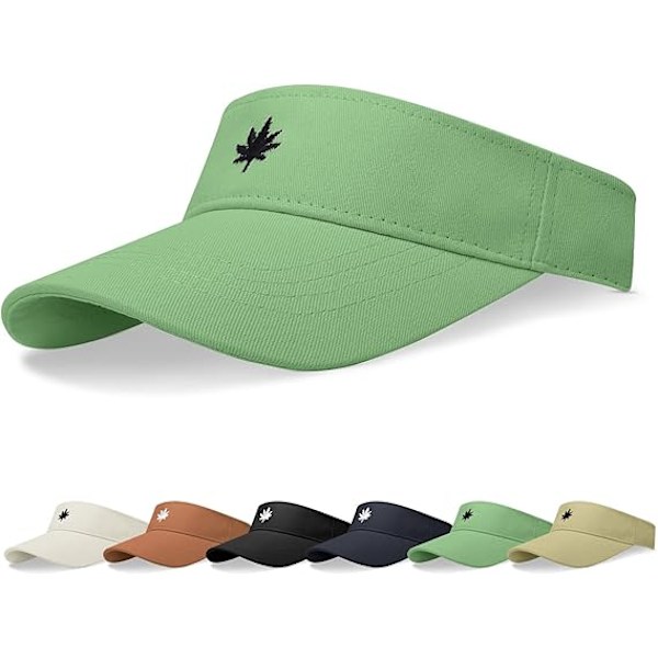 Dame Solhat - Unisex Visir Kasket, Ahornblad Broderet Justerbar