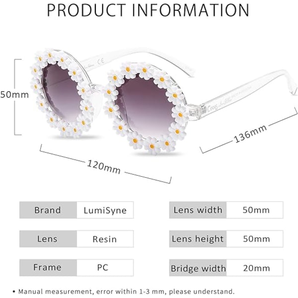 Sweet Daisy Sunglasses (Transparent Frame) Women's and Men's Rou