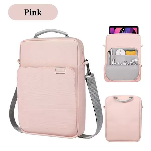 Vaaleanpunainen kannettava tietokonetabletti laukku MacBook Air Pro M1 M2 iPad 9