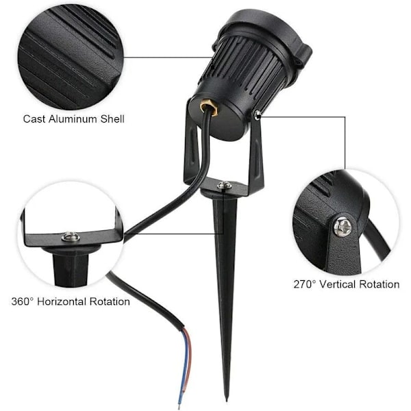 4 kpl LED-valaisimia 5W 220V säädettävät puutarhavalaisimet