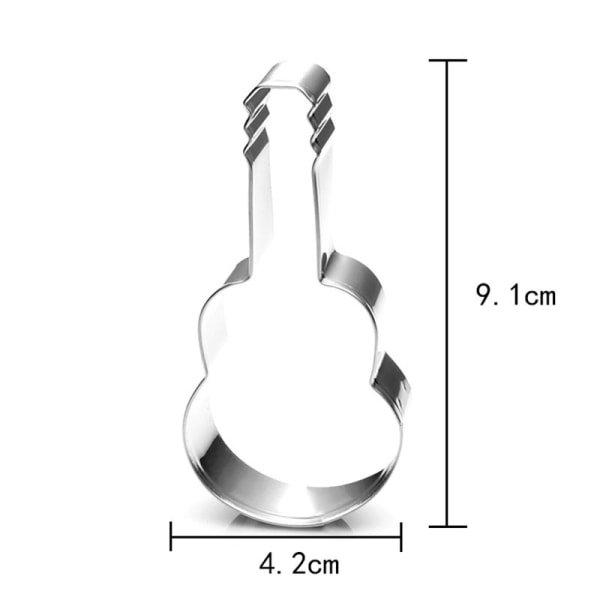 Gitarformet kakeform, 9,1 * 4,2 cm julekakeform