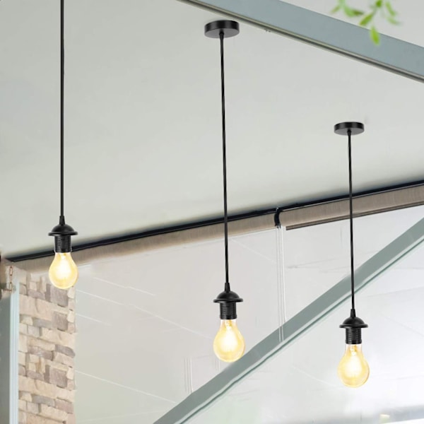 Hängande Lampkopp 2 st Lampfäste Lampfäste E27 Vintage Lampa