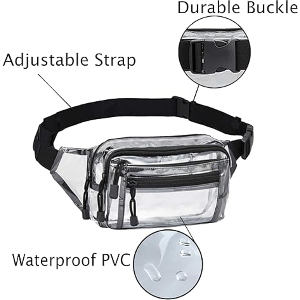 Gjennomsiktig Fanny Pack Stadion Godkjent Multifunksjonell Midjebelte for Arbeid