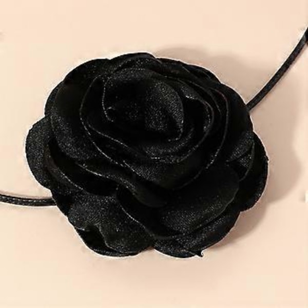 Tyylikäs poltetun reunan kukka choker kaulakoru naisille romanttinen kukka choker solisluu juhla banketti kaulakoru korulahja Claret Claret