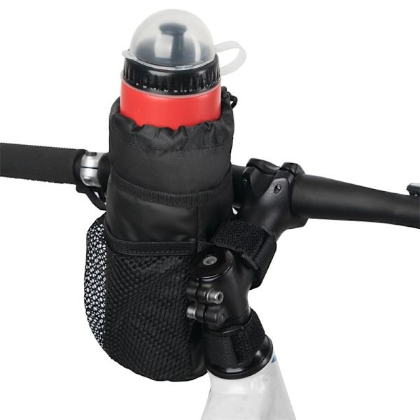 1 stk. sort cykel flaskeholder, vandtæt styr taske, cykel taske med skrueløs flaskeholder, vandflaskeholder til voksne og børn