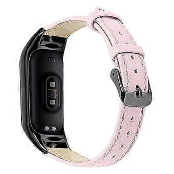 Til Xiaomi Smart Band 8 Ægte Læderrem med Sort Urkasse Style C