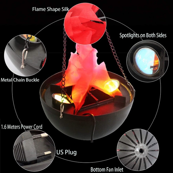 LED Falsk Flamme Lampe Elektrisk Bål Kunstig Flimrende Effekt