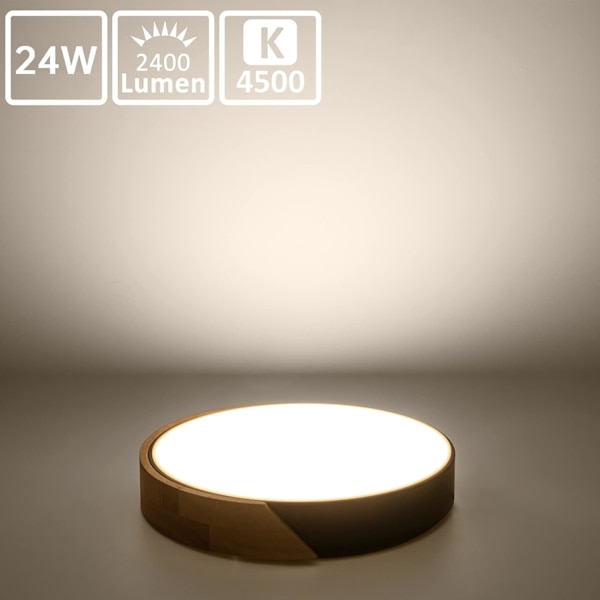 LED-kattovalaisin 24W 2400LM Moderni pyöreä LED-kattovalaisin Neutr