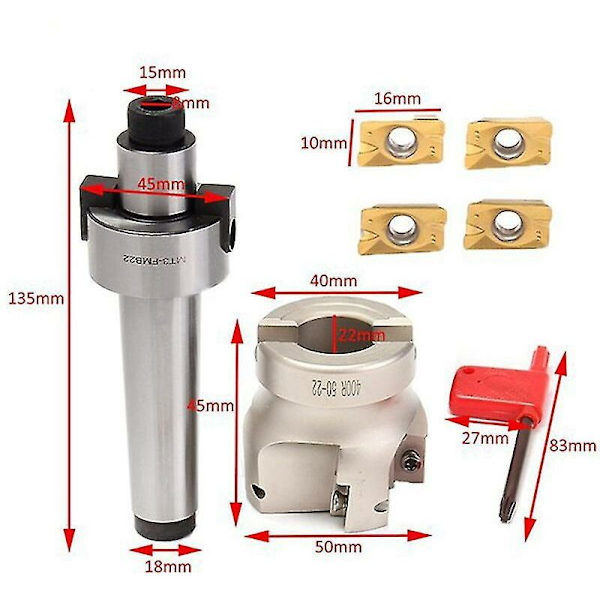 MT2 FMB22 työkalunpidin 400R 50mm päätypinta CNC-jyrsinkoneen terä APMT1