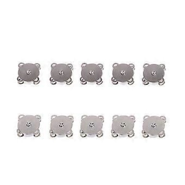10 stk. 18 mm Magnetiske Trykknapper Låse Blommeformede Metal Trykknapper til Håndtasker Punge Tasker Tøj Fremstilling (Sølv)