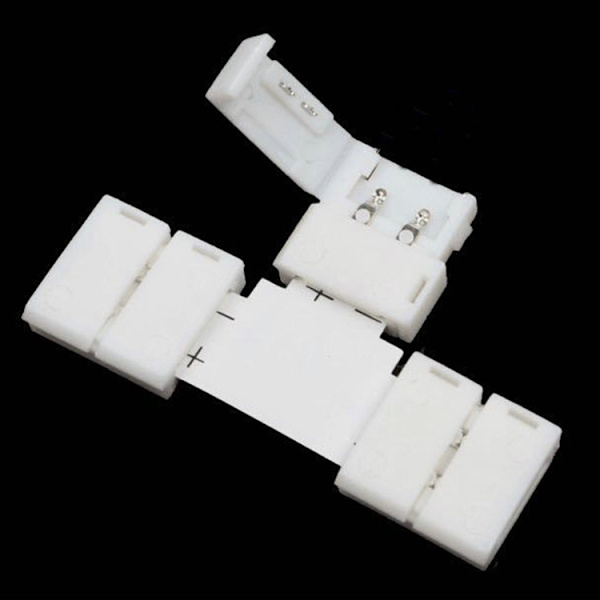 LED-remsanslutning 10 mm 4-stifts T-formad RGB-anslutning LED-remsljusanslutningar 5 st
