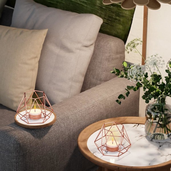 Tealight-hållare, Tealight-hållare, 2 st geometriska Tealight-te