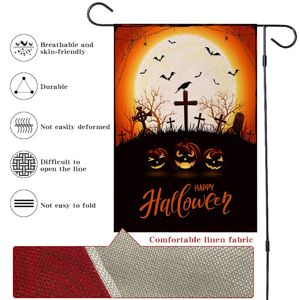 2 stk. Halloween haveflag, Happy Halloween haveflag,
