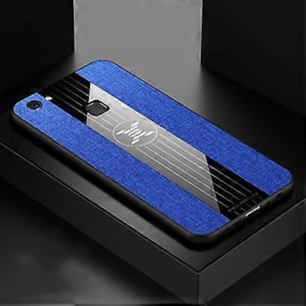 Ompeleva kangas, iskunkestävä TPU-kotelo vivo V7 / Y75 -puhelimelle Blue