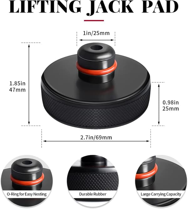 Løftepute for Tesla Model 3/S/X/Y, 4 puter med oppbevaringsveske,